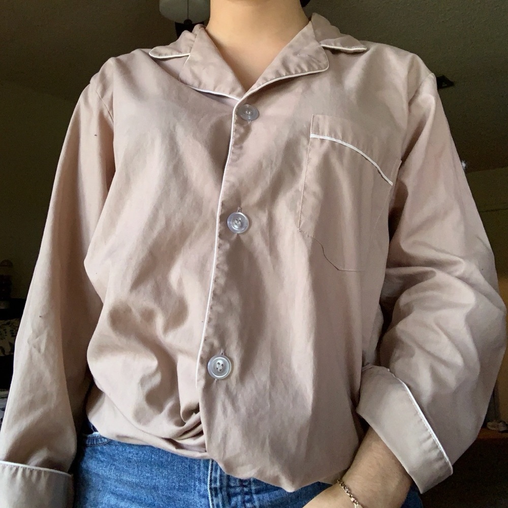 Cute Beige Button Down Shirt